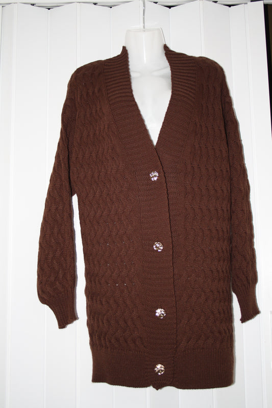 LA BOUTIQUE MAXI CARDIGAN TINTA UNITA